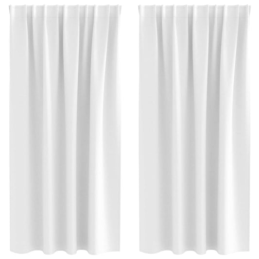 vidaXL Blackout Curtains with Rings 2 pcs Bright White 175 x 140 cm
