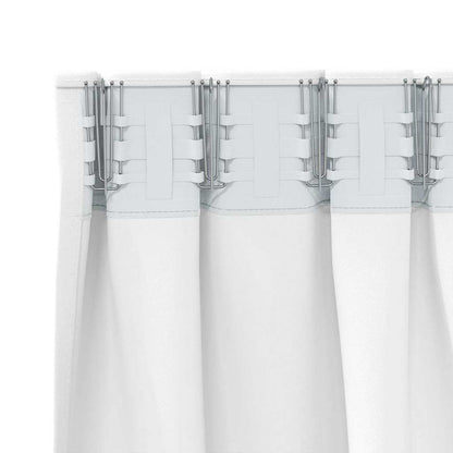 vidaXL Blackout Curtains with Rings 2 pcs Pure White 245 x 140 cm