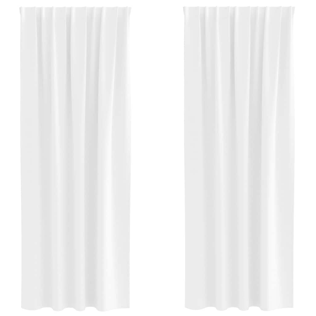 vidaXL Blackout Curtains with Rings 2 pcs Pure White 245 x 140 cm