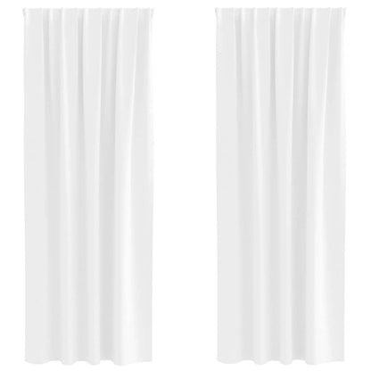 vidaXL Blackout Curtains with Rings 2 pcs Pure White 245 x 140 cm