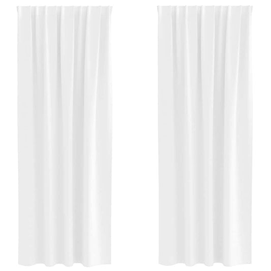 vidaXL Blackout Curtains with Rings 2 pcs Pure White 245 x 140 cm