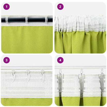 vidaXL Blackout Curtains with Rings 2 pcs Green 175 x 140 cm Polyester