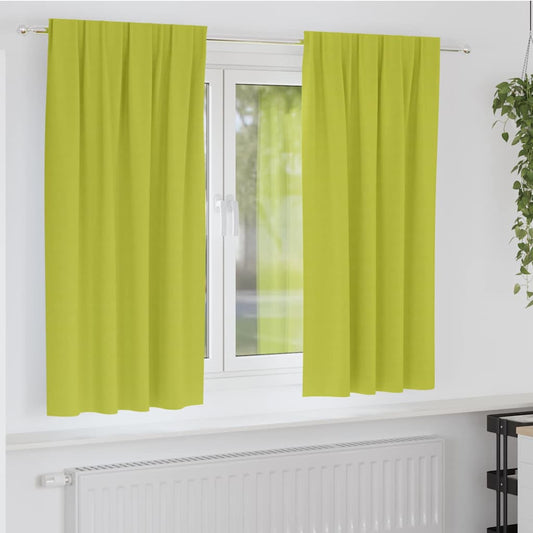 vidaXL Blackout Curtains with Rings 2 pcs Green 175 x 140 cm Polyester