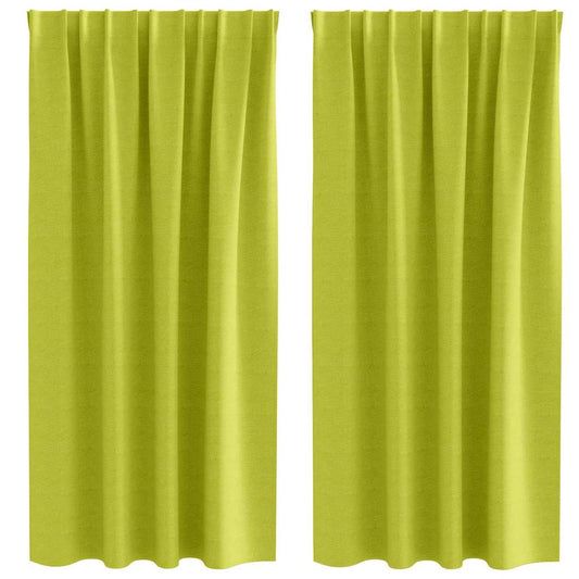 vidaXL Blackout Curtains with Rings 2 pcs Green 175 x 140 cm Polyester