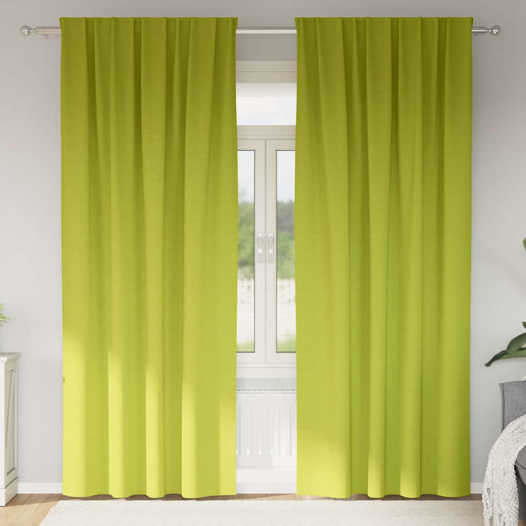 vidaXL Blackout Curtains with Rings 2 pcs Green 225 x 140 cm Polyester