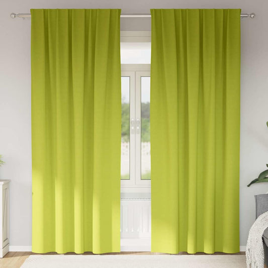 vidaXL Blackout Curtains with Rings 2 pcs Green 225 x 140 cm Polyester