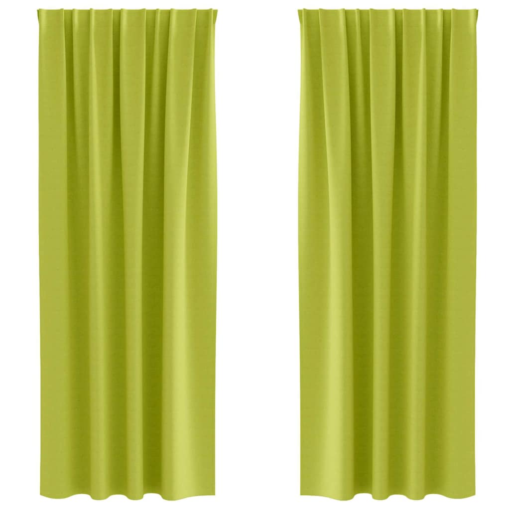 vidaXL Blackout Curtains with Rings 2 pcs Green 225 x 140 cm Polyester