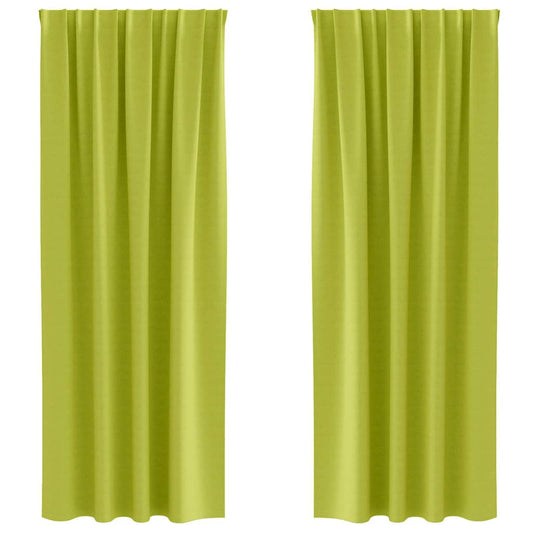 vidaXL Blackout Curtains with Rings 2 pcs Green 245 x 140 cm Polyester