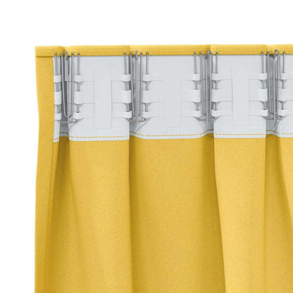 vidaXL Blackout Curtains with Rings 2 pcs Mustard Yellow 140 x 140 cm