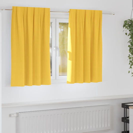 vidaXL Blackout Curtains with Rings 2 pcs Mustard Yellow 140 x 140 cm