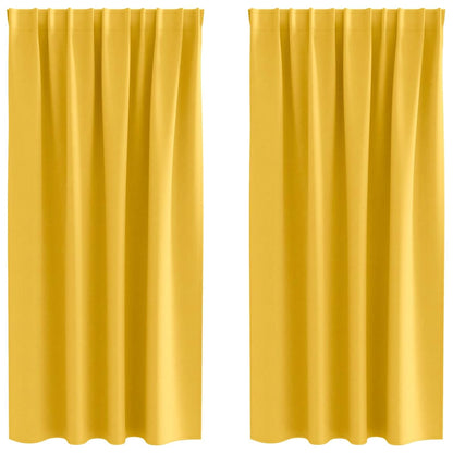 vidaXL Blackout Curtains with Rings 2 pcs Mustard Yellow 175 x 140 cm