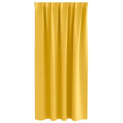 vidaXL Blackout Curtains with Rings 2 pcs Mustard Yellow 175 x 140 cm