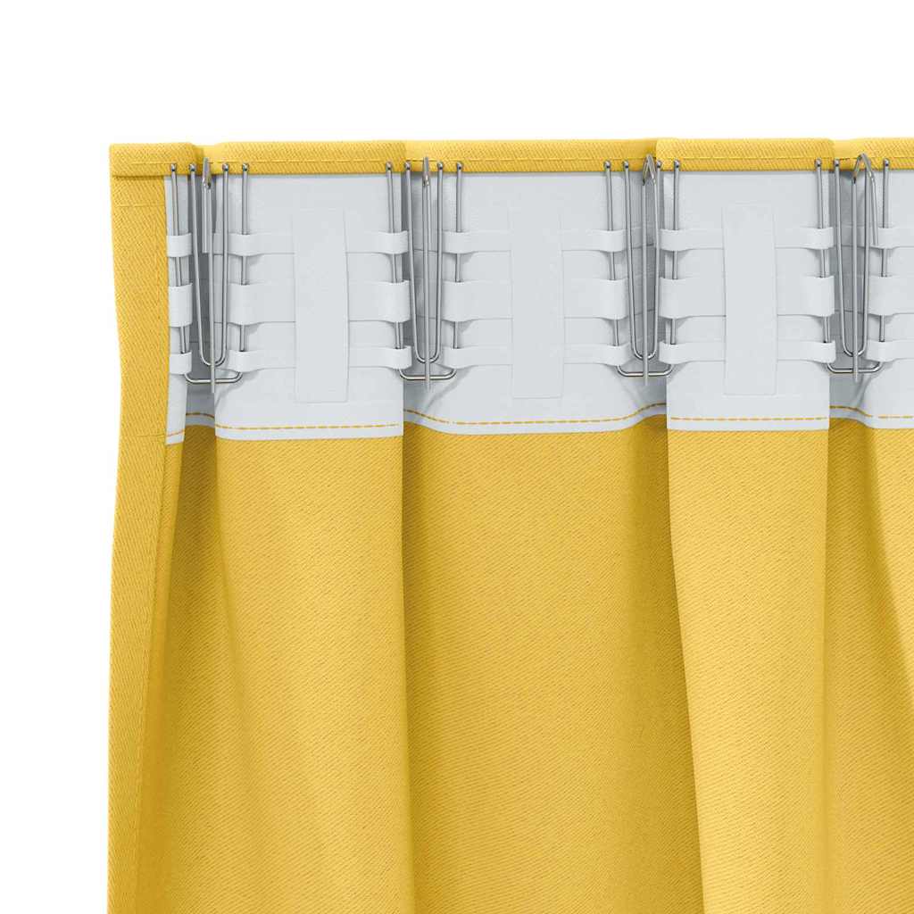 vidaXL Blackout Curtains with Rings 2 pcs Mustard Yellow 225 x 140 cm