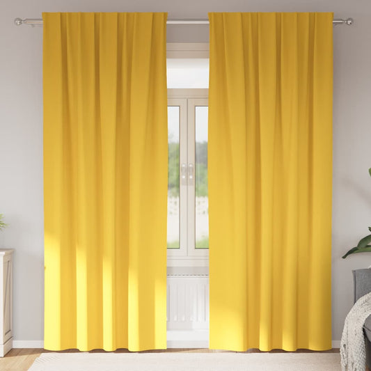 vidaXL Blackout Curtains with Rings 2 pcs Mustard Yellow 260 x 140 cm
