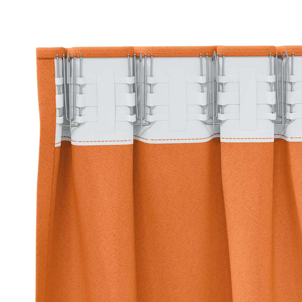 vidaXL Blackout Curtains with Rings 2 pcs Bright Orange 140 x 140 cm