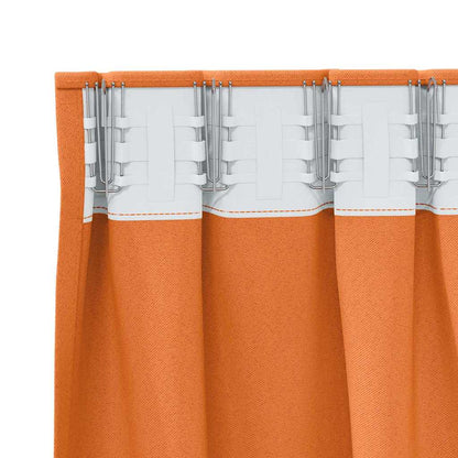 vidaXL Blackout Curtains with Rings 2 pcs Bright Orange 140 x 140 cm