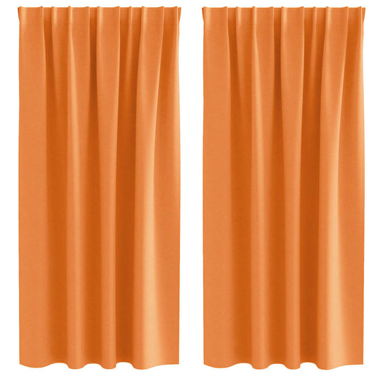 vidaXL Blackout Curtains with Rings 2 pcs Orange 175 x 140 cm