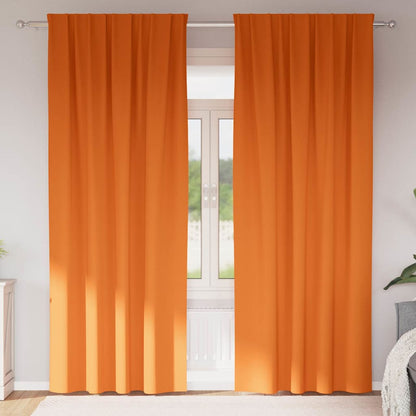 vidaXL Blackout Curtains with Rings 2 pcs Bright Orange 225 x 140 cm