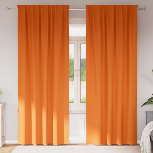 vidaXL Blackout Curtains with Rings 2 pcs Bright Orange 245 x 140 cm