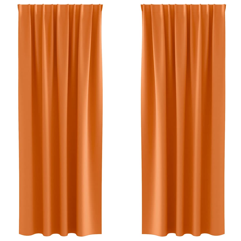 vidaXL Blackout Curtains with Rings 2 pcs Bright Orange 260 x 140 cm