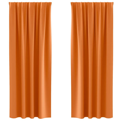 vidaXL Blackout Curtains with Rings 2 pcs Bright Orange 260 x 140 cm