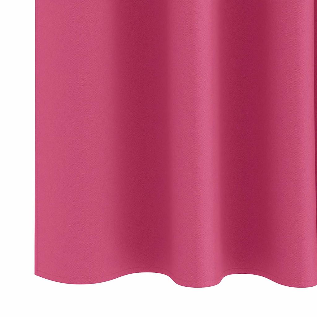 vidaXL Blackout Curtains with Rings 2 pcs Bright Pink 175 x 140 cm