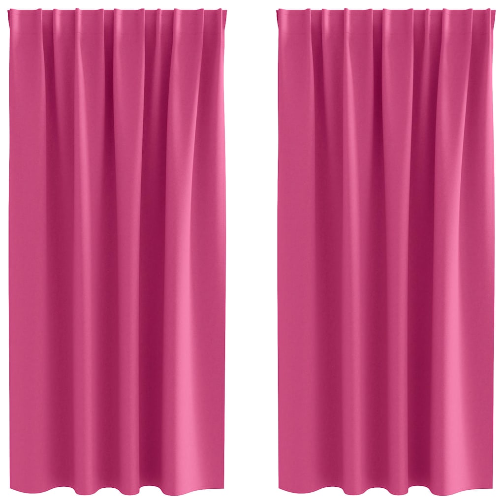 vidaXL Blackout Curtains with Rings 2 pcs Bright Pink 175 x 140 cm