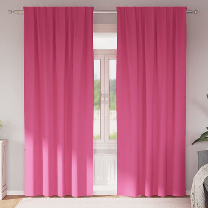 vidaXL Blackout Curtains with Rings 2 pcs Bright Pink 225 x 140 cm