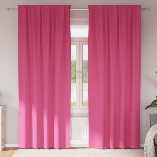 vidaXL Blackout Curtains with Rings 2 pcs Bright Pink 225 x 140 cm