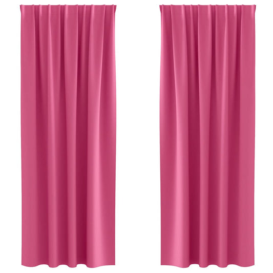 vidaXL Blackout Curtains with Rings 2 pcs Bright Pink 245 x 140 cm