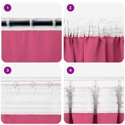 vidaXL Blackout Curtains with Rings 2 pcs Bright Pink 260 x 140 cm