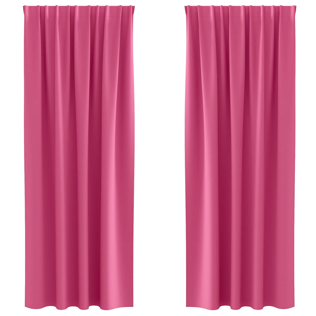 vidaXL Blackout Curtains with Rings 2 pcs Bright Pink 260 x 140 cm