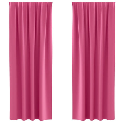 vidaXL Blackout Curtains with Rings 2 pcs Bright Pink 260 x 140 cm