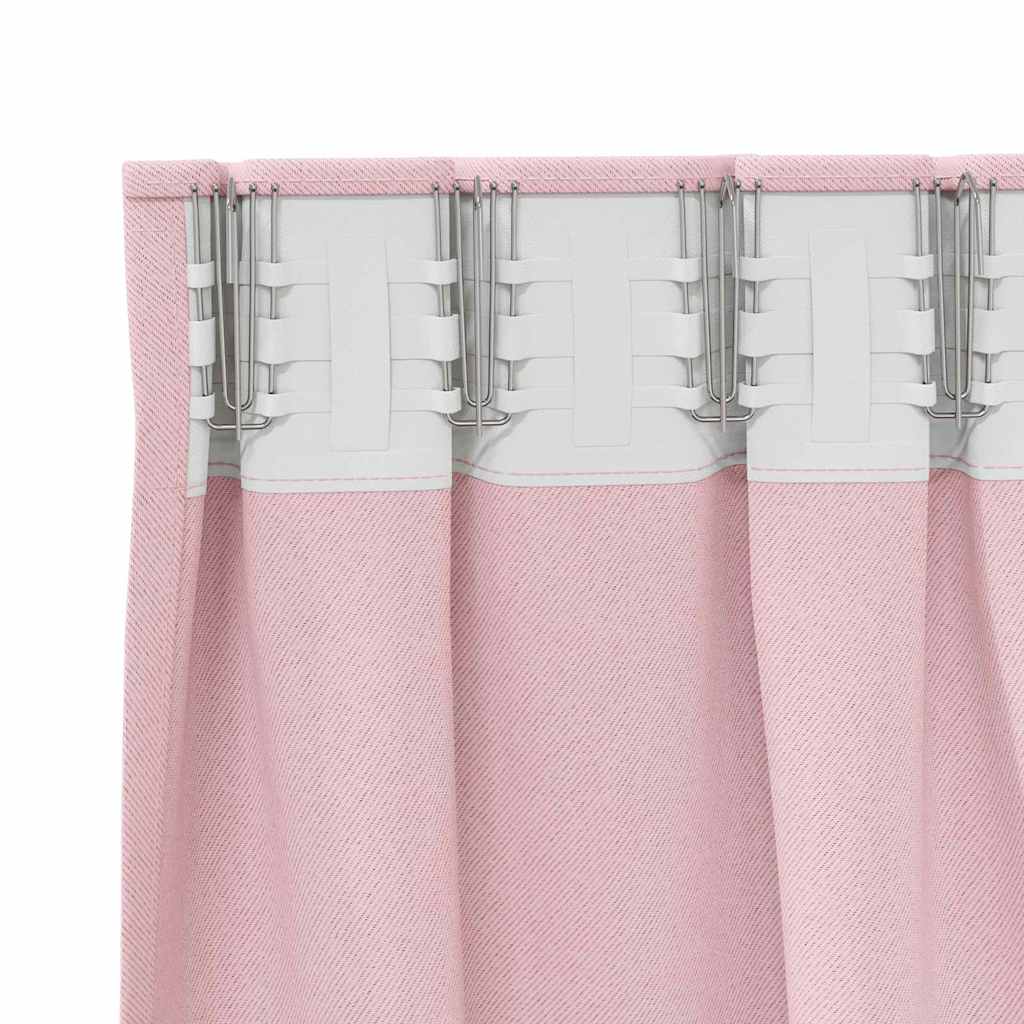 vidaXL Blackout Curtains with Rings 2 pcs Baby Pink 175 x 140 cm