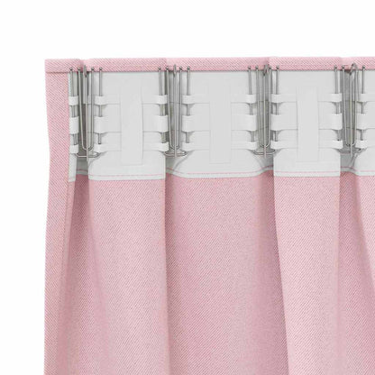 vidaXL Blackout Curtains with Rings 2 pcs Baby Pink 175 x 140 cm