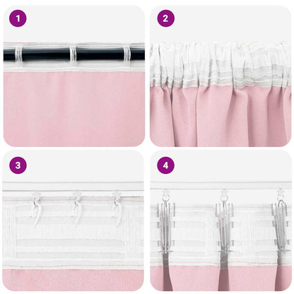 vidaXL Blackout Curtains with Rings 2 pcs Baby Pink 175 x 140 cm