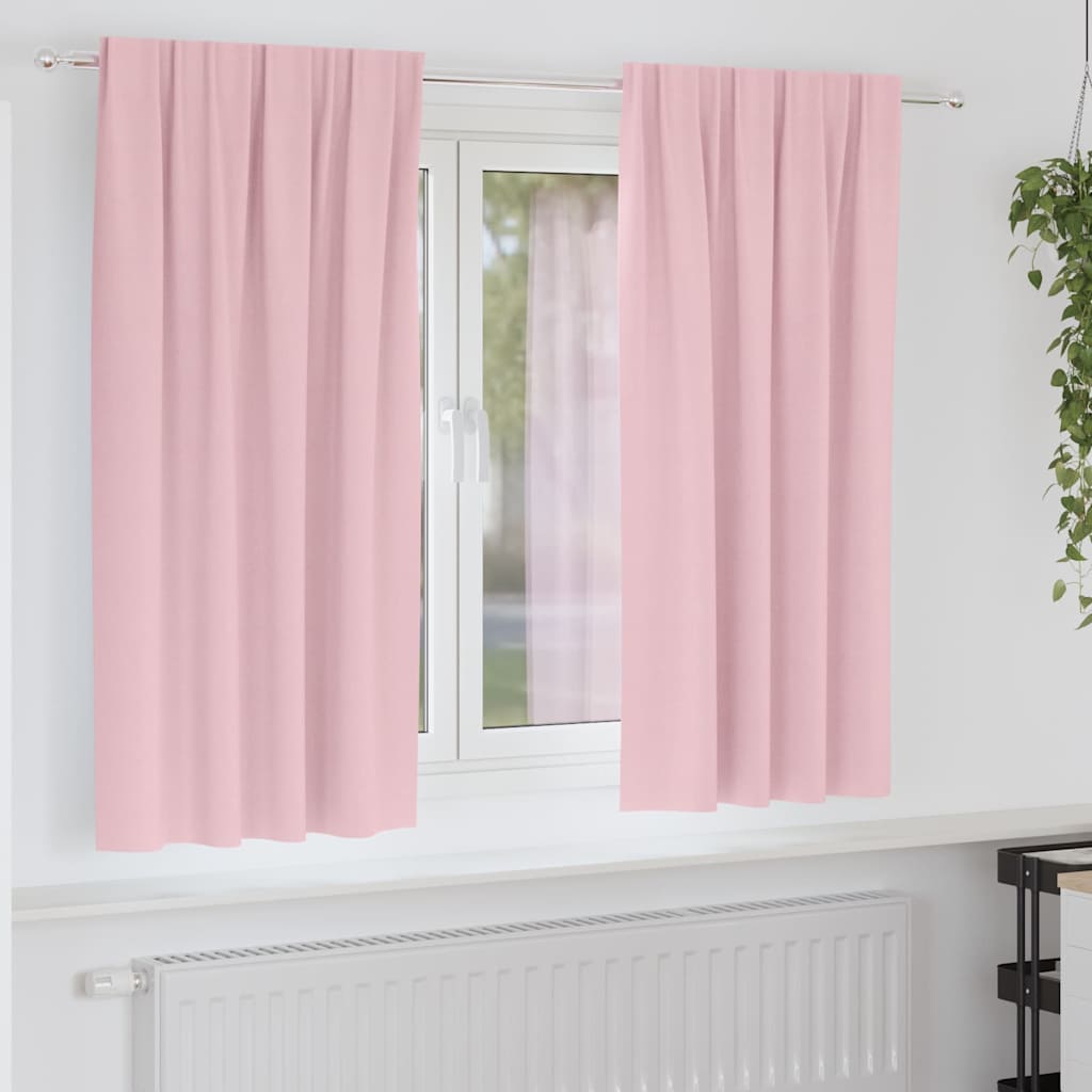 vidaXL Blackout Curtains with Rings 2 pcs Baby Pink 175 x 140 cm