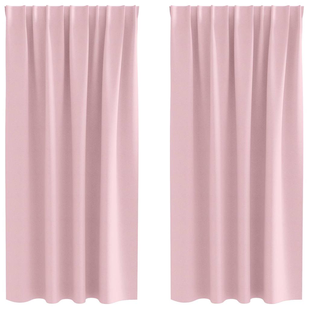 vidaXL Blackout Curtains with Rings 2 pcs Baby Pink 175 x 140 cm