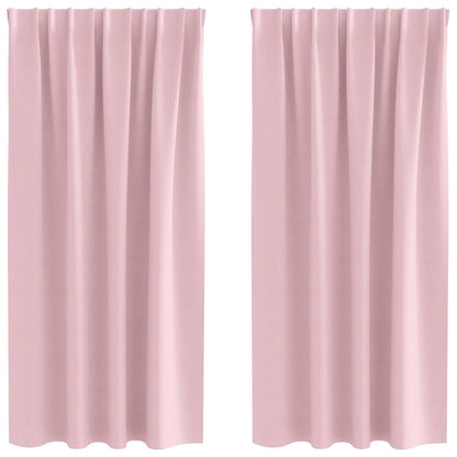 vidaXL Blackout Curtains with Rings 2 pcs Baby Pink 175 x 140 cm