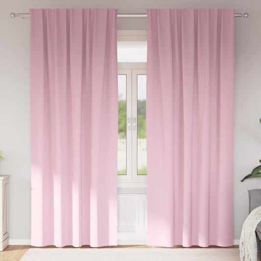 vidaXL Blackout Curtains with Rings 2 pcs Baby Pink 225 x 140 cm