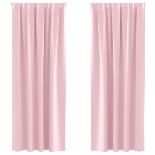 vidaXL Blackout Curtains with Rings 2 pcs Baby Pink 245 x 140 cm