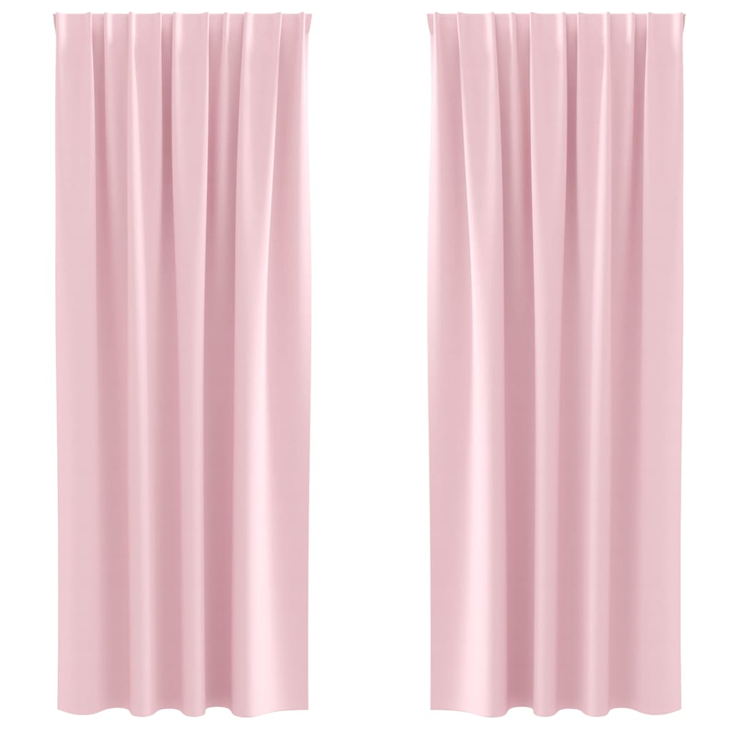 vidaXL Blackout Curtains with Rings 2 pcs Baby Pink 260 x 140 cm