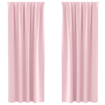 vidaXL Blackout Curtains with Rings 2 pcs Baby Pink 260 x 140 cm