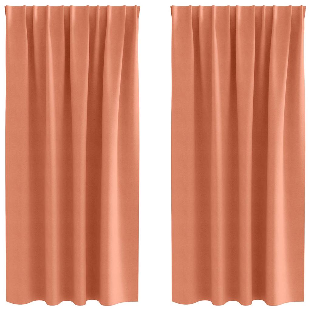 vidaXL Blackout Curtains with Rings 2 pcs Terracotta 175 x 140 cm