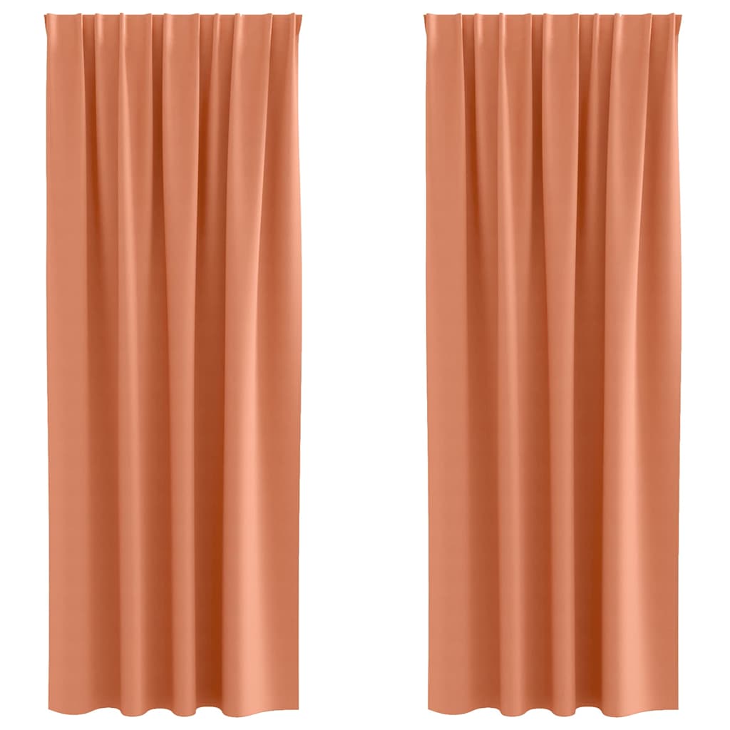 vidaXL Blackout Curtains with Rings 2 pcs Terracotta 225 x 140 cm