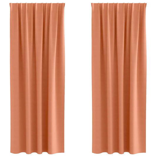 vidaXL Blackout Curtains with Rings 2 pcs Terracotta 225 x 140 cm