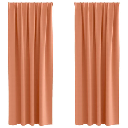 vidaXL Blackout Curtains with Rings 2 pcs Terracotta 260 x 140 cm