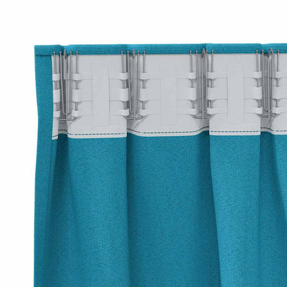 vidaXL Blackout Curtains with Rings 2 pcs Turquoise 140 x 140 cm