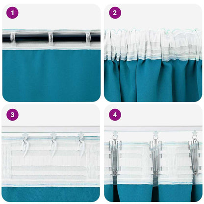 vidaXL Blackout Curtains with Rings 2 pcs Turquoise 140 x 140 cm