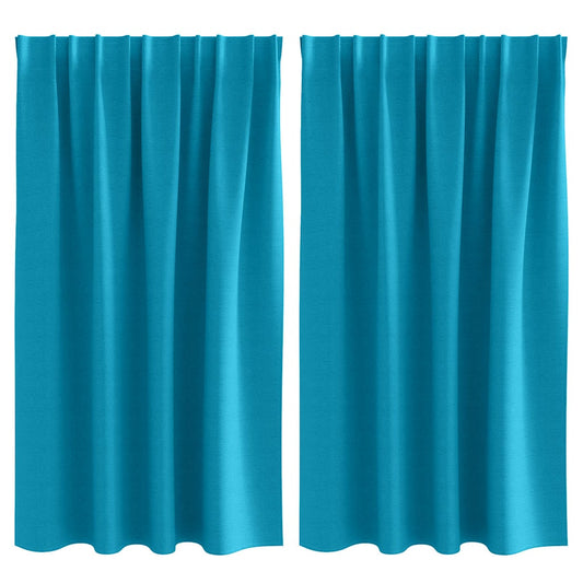 vidaXL Blackout Curtains with Rings 2 pcs Turquoise 140 x 140 cm